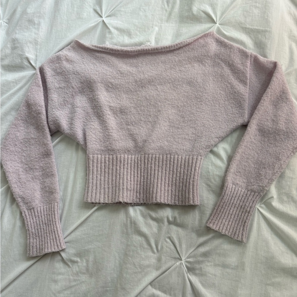 Soft pink Cropped one shoulder Sweater